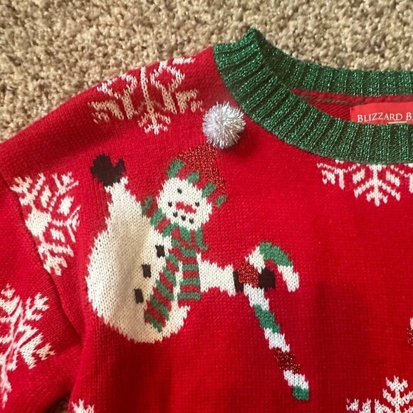 Blizzard Bay Christmas Print Sweater Excellent Condition Red Women's Size Small - Picture 3 of 5